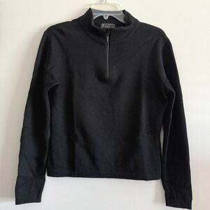 Metropolis Couloir Womens Y2K Wool Cashmere Angora 1/4 Zip Sweater Size M Preppy